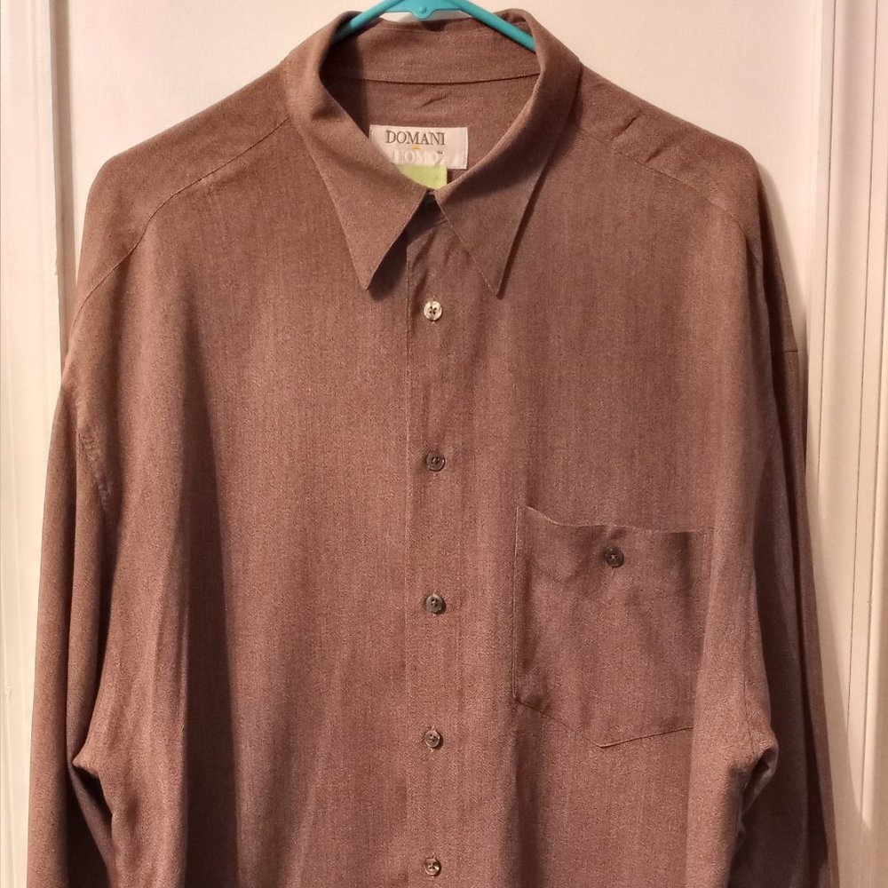 Pre Owned Men’s Grey Domani Uomo Dress Shirt (XL)